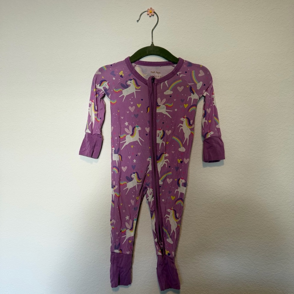 Little Sleepies Purple Unicorn Footie